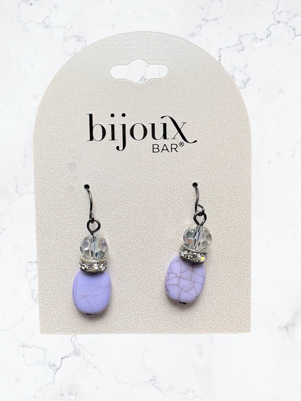 Bijoux Bar Lavender Faux Stone Drop Earrings
